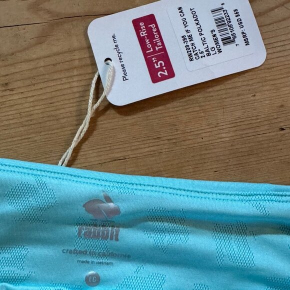 Rabbit 2.5” Running Shorts Baltic Blue Polkadot NWT Women’s L (1 of 2 NWT) - Picture 4 of 6